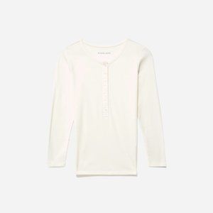 Everlane Stretch-Rib Henley, NTW, Canvas, S
